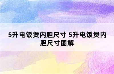 5升电饭煲内胆尺寸 5升电饭煲内胆尺寸图解